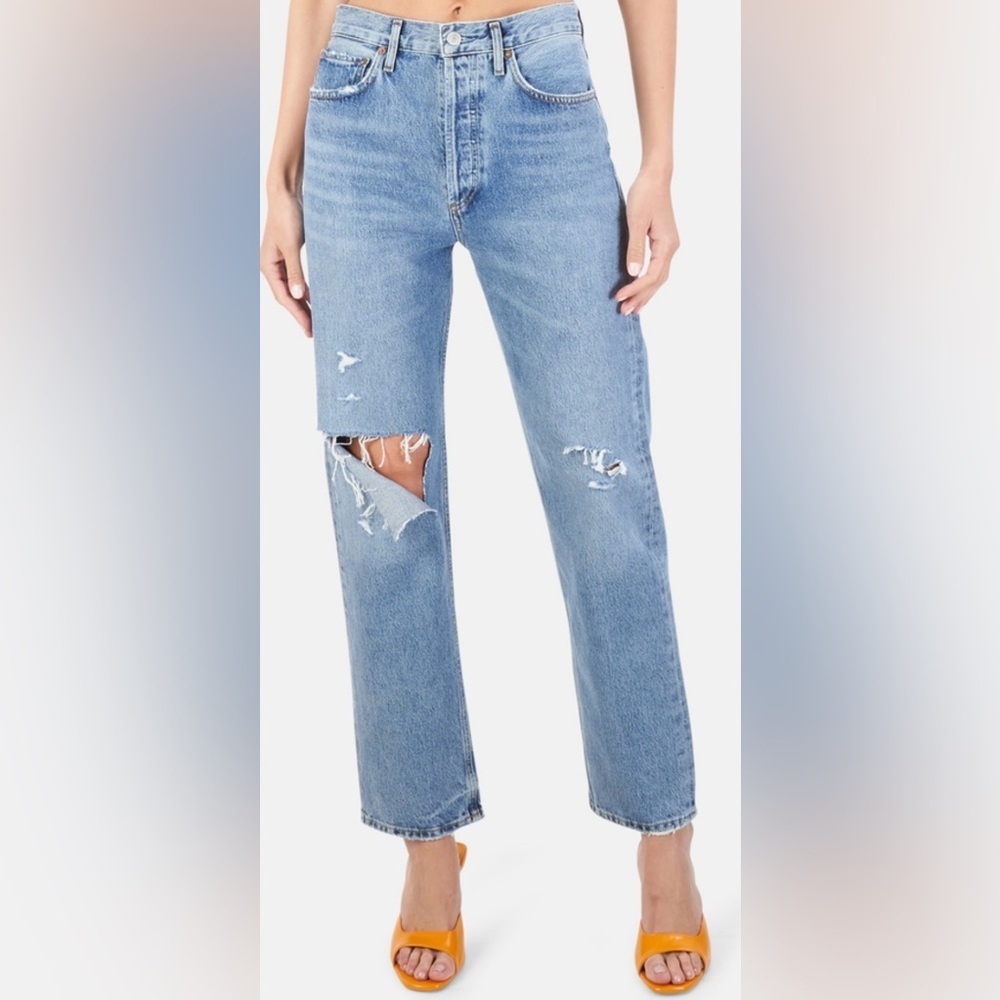 Agolde 90s Pinch Light Blue Straight Leg Jeans size 23